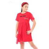 Toontoy Kız Çocuk Youth Choice Baskılı Tüllü Elbise - 4 - 5 Yaş - Kırmızı