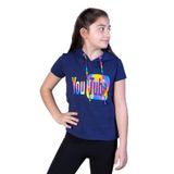 TOONTOY Kız Çocuk YouTube Baskılı Tişört 6-7 Yaş, 6-7 Yaş, 11109-, Lacivert, Kız çocuk