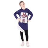 Toontoy Kız Çocuk Zürafa Baskılı Elbise Lacivert 12 YAŞ