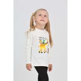 TOONTOY Kız Çocuk Zürafa Baskılı Sweatshirt, 1 Yaş, 24802, Ekru, kız-çocuk