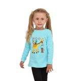 TOONTOY Kız Çocuk Zürafa Baskılı Sweatshirt, 4 Yaş, 24802, Turkuaz, kız-çocuk