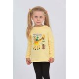 Toontoy Kız Çocuk Zürafa Baskılı Sweatshirt - Açık Sarı - 1 Yaş