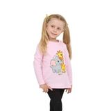 TOONTOY Kız Çocuk Zürafa Fil Baskılı Sweatshirt, 1 Yaş, 24804, Pembe, kız-bebek