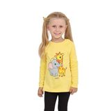 Toontoy Kız Çocuk Zürafa Fil Baskılı Sweatshirt Koyu Sarı