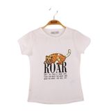 Toontoy Leopar Baskılı Pullu Ekru Kız Çocuk T-shirt
