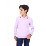 Toontoy Lila Erkek Çocuk Regular Fit Polo Yaka Baskılı Sweatshirt - 2 İplik