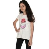 Toontoy Parfüm Nakışlı Ekru Kız Çocuk T-Shirt