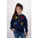Toontoy Renkli Angel Nakışlı Lacivert Kız Çocuk Sweatshirt