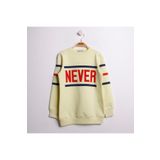 Toontoy T11930 8-14 Yaş Sarı Never Baskılı Kız Çocuk Sweatshirt
