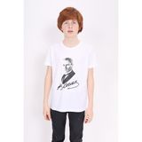 Toontoy Unisex Atatürk Baskılı Bisiklet Yaka Kısa Kollu Tişört - Beyaz - 12
