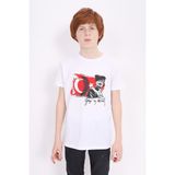 Toontoy Unisex Atatürk Baskılı Bisiklet Yaka Kısa Kollu Tişört - Beyaz - 14