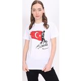 Toontoy Unisex Bisiklet Yaka Atatürk Baskılı Tişört