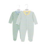 TOONTOY Unisex Çizgili 2 Li Patikli Tulum 0-3 Ay, 0-3 AY, Çizgili Patikli Tulum, Ekru, Üniseks