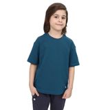 Toontoy Unisex Çocuk Etek Ucu Baskılı Tişört Petrol Mavi 3 YAŞ