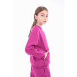 Toontoy Unisex Çocuk Nakışlı Sweatshirt Mürdüm 12-13 YAŞ