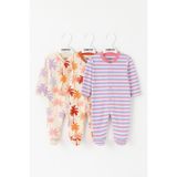 Toontoy Unisex Çok Desenli 3 Lü Patikli Tulum