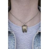 Tooth Charm – Diş Figürlü Gümüş Renk Unisex Kolye (60 Cm)