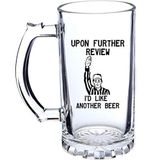 Toothsome Studios Upon More Review I'd Like Another Beer 473 ml Bira Kupası Futbol Temalı Cam Eşya Octoberfest Bira Bardağı