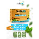 Toothwak 12'li Diş Temizleme Mendili - Misvak Ve Nane Yağı İçeren Doğal Organik Diş Temizleme Mendili