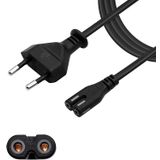TOP CHARGEUR * Güç kablosu, kablo 1,5 m, 150 cm, bipolar figür 8 C7, siyah, Apple TV, Samsung, Soundbar, yazıcı, Marshall hoparlörü için