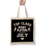 Top Class Rugby Players Are Born In July Bez Çanta Uzun Saplı - Açık Bej - 40 X 40