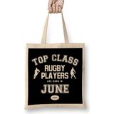 Top Class Rugby Players Are Born In June Bez Çanta Uzun Saplı - Açık Bej - 40 X 40