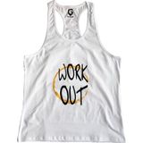 Top Glory 5040 Fitness Gym Tank Top Beyaz Erkek Atlet