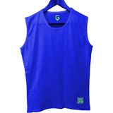 Top Glory Basic Tank Top Kolsuz Sporcu Tshirt - Saks Mavi