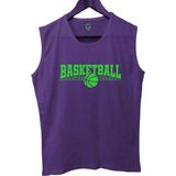 Top Glory Basketbol Baskılı Kolsuz Sporcu T-Shirt Tank Top Sporcu Fitness Atlet - XL - Mor