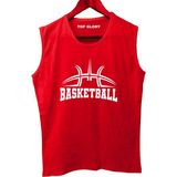 Top Glory Basketbolx Baskılı Kolsuz Sporcu T-Shirt Tank Top Sporcu Fitness Atlet - XL - Kırmızı