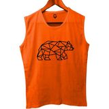Top Glory Bears Baskılı Kolsuz Sporcu T-Shirt Tank Top Sporcu Fitness Atlet - M - Turuncu