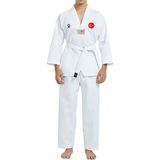 Top Glory Beyaz Yaka Baskılı Taekwondo Elbisesi Dobok Sporcu Kullanımı İçin 70% Polyester 30% Pamuk - 130 cm