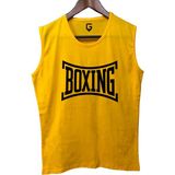 Top Glory Boks Kolsuz Sporcu T-Shirt Tank Top Sporcu Fitness Atlet - Sarı