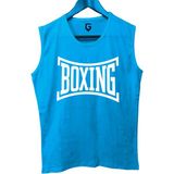 Top Glory Boks Kolsuz Sporcu T-Shirt Tank Top Sporcu Fitness Atlet - XL - Turkuaz