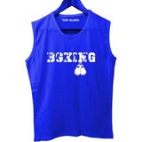 Top Glory Boxingw Baskılı Kolsuz Sporcu T-Shirt Tank Top Sporcu Fitness Atlet - XL - Saks Mavi