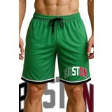 TOP GLORY Cepli Boston Baskılı Basketbol Şortu Spor Şort
