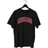 Top Glory Chicago Baskılı Basketbol T-Shirt Sporcu Tişörtü - M - Siyah