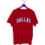 Top Glory Dallas Baskılı Basketbol T-Shirt Sporcu Tişörtü - XL - Kırmızı