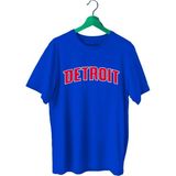Top Glory Detroit Baskılı Basketbol T-Shirt Sporcu Tişörtü - 2XL - Mavi