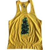 Top Glory Erkek Sporcu Atleti 5058 Sarı Fitness Gym Tank Top %100 Pamuklu Üst - 2XL
