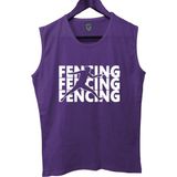 Top Glory Fencing Baskılı Kolsuz Sporcu T-Shirt Tank Top Sporcu Fitness Atlet - Mor