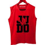 Top Glory Judo Baskılı Kolsuz Sporcu T-Shirt Tank Top Sporcu Fitness Atlet - Kırmızı