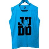 Top Glory Judo Baskılı Kolsuz Sporcu T-Shirt Tank Top Sporcu Fitness Atlet - XL - Turkuaz