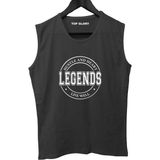 Top Glory Legend Circle Baskılı Kolsuz Sporcu T-Shirt Tank Top Sporcu Fitness Atlet - Siyah
