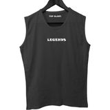 Top Glory Legends Baskılı Kolsuz Sporcu T-Shirt Tank Top Sporcu Fitness Atlet - XL - Siyah