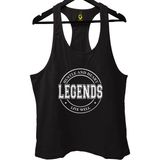 Top Glory Legends Circle Baskılı Gym Fitness Tank Top Sporcu Atleti - XL - Siyah