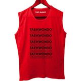 Top Glory Line Taekwondo Baskılı Kolsuz Sporcu T-Shirt Tank Top Sporcu Fitness Atlet - Kırmızı