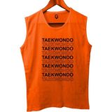 Top Glory Line Taekwondo Baskılı Kolsuz Sporcu T-Shirt Tank Top Sporcu Fitness Atlet - M - Turuncu