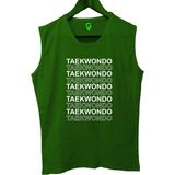 Top Glory Line Taekwondo Baskılı Kolsuz Sporcu T-Shirt Tank Top Sporcu Fitness Atlet - Yeşil