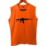 Top Glory M16 Baskılı Kolsuz Sporcu T-Shirt Tank Top Sporcu Fitness Atlet - XL - Turuncu